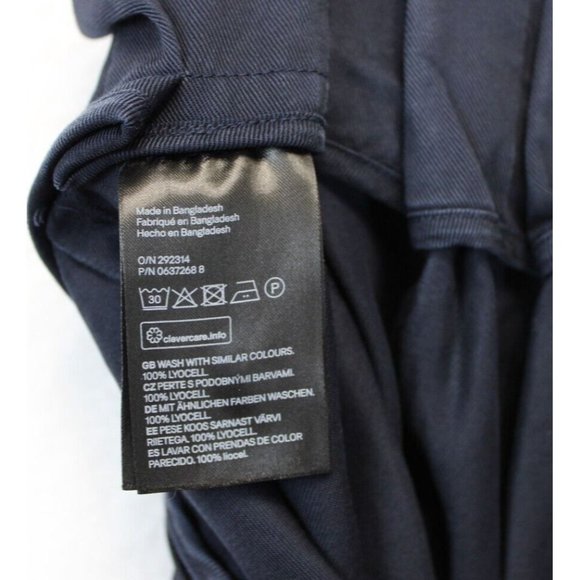 H&M A-Line Mini Skirt Pleated  4 Blue  Solid Lyocell - Picture 7 of 9